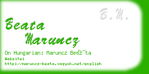 beata maruncz business card